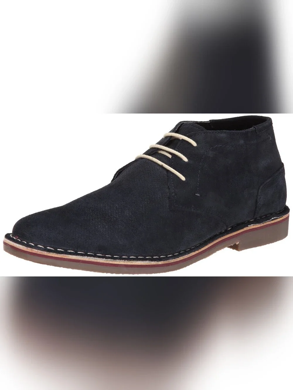 Kenneth Cole Reaction Desert Sun Navy Suede Chukka Boots with White Laces